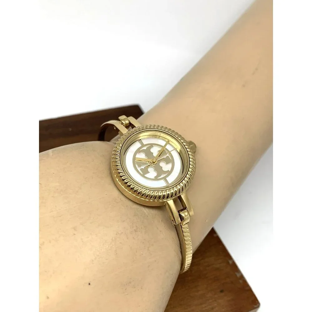 Tory Burch Women's Watch TBW4029 Gold Mother of Pearl Dial Interchangeable Bezel